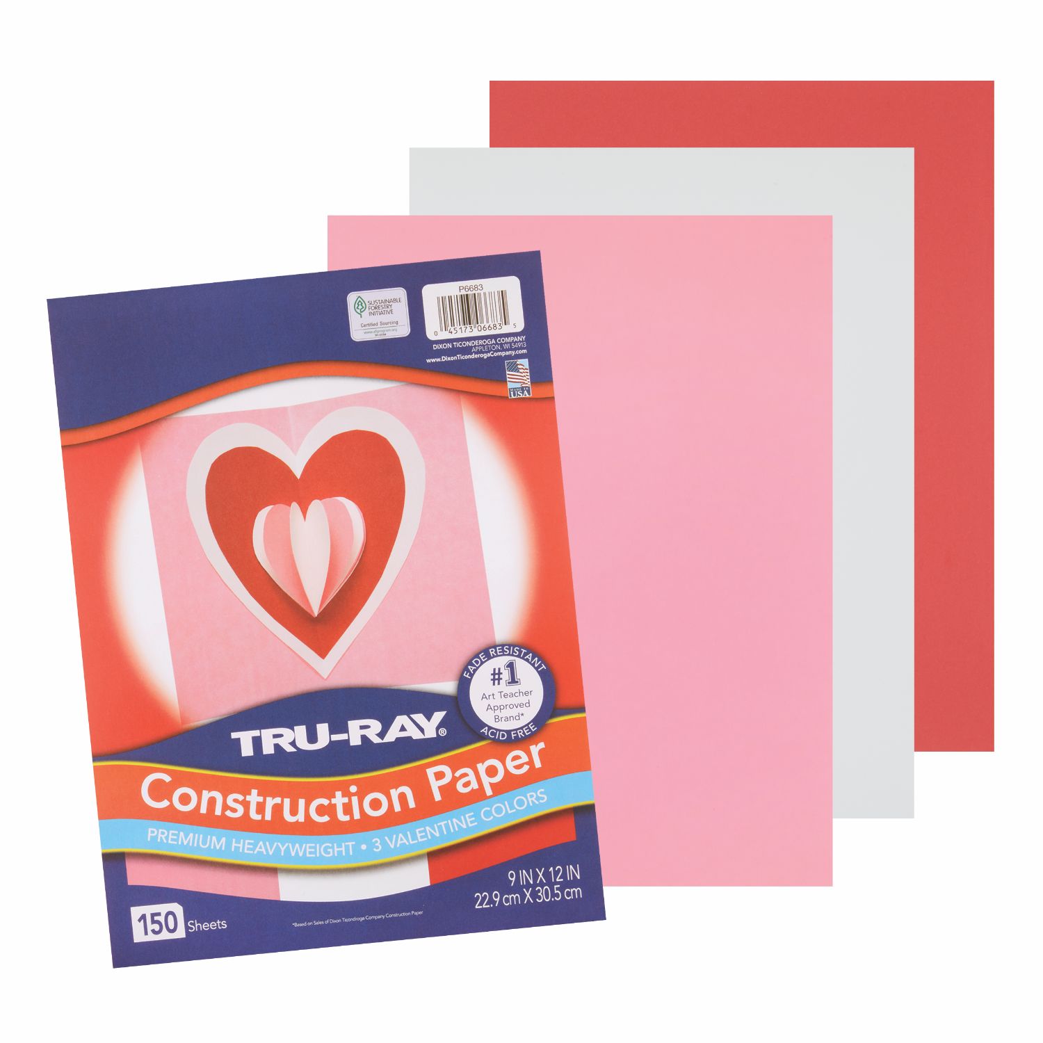 <h1 style="text-align: center;">Tru-Ray<sup>®</sup> Construction Paper in Assorted Valentine Colors</h1>